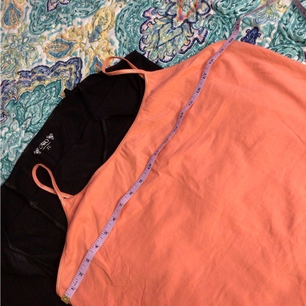 Women's Black and Orange Tank Tops xL  (0121) - Picture 10 of 12